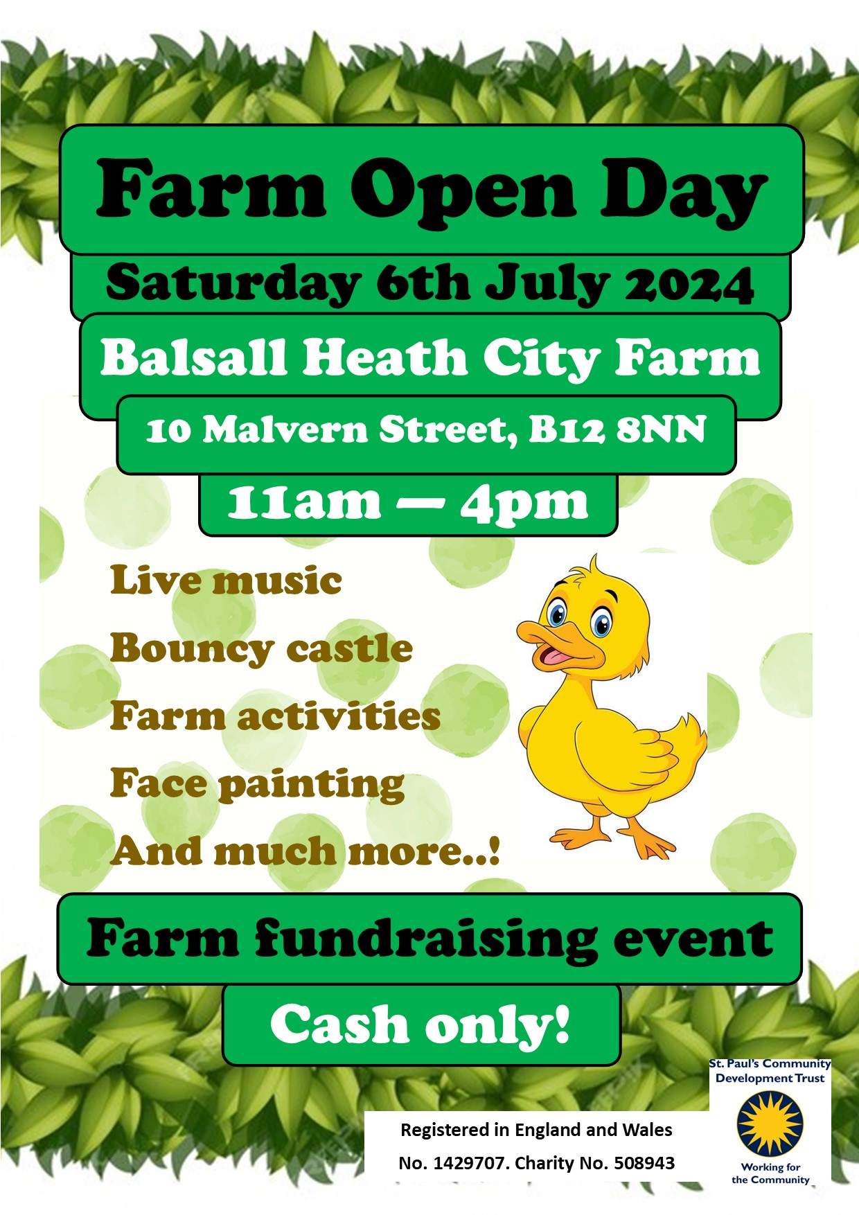 Farm Open Day Flyer